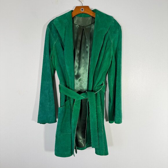 Jackets & Blazers - Women's Suede Kelly Green Tie Front Suede Jacket XL
